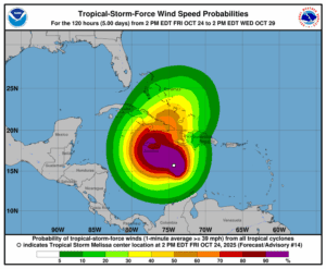 Melissa pone en alerta máxima a Jamaica 