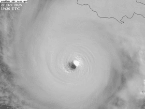 Huracán Melissa: Así se ve su poderoso y amenazante ojo 
