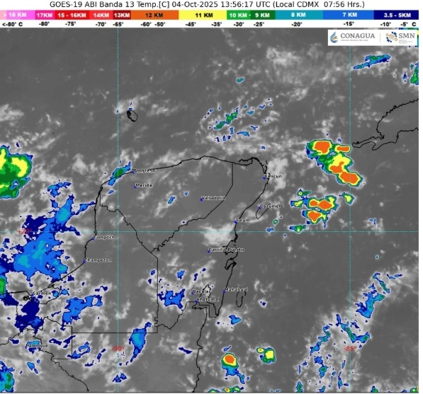 Clima en Cancún y Quintana Roo: Lluvias puntuales muy fuertes con descargas eléctricas