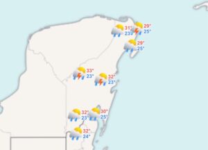 Clima hoy en Cancún y Quintana Roo: Nublado con posibilidad de lluvias 