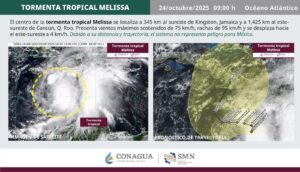 Tormenta tropical Melissa a horas de convertirse en huracán 