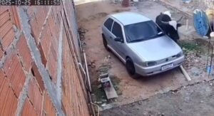 Toro corretea a niños y destruyen un coche 