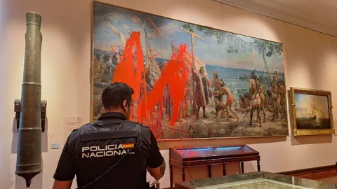 Dañan pintura a cuadro sobre Cristóbal Colón en Museo Naval de Madrid