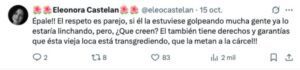 Mujer agrede a su novio en la calle y es duramente criticada