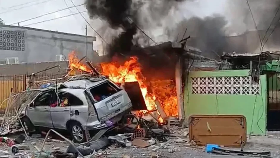 incendio y explosion en una