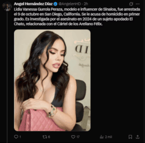 Modelo mexicana Vanessa Gurrola es detenida en EU por homicidio de capo de Los Arellano Félix