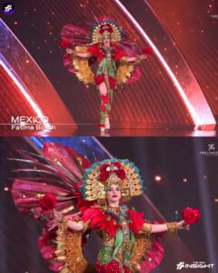 Fátima Bosch deslumbra en Gala de Traje Típico en Miss Universo como diosa mexica