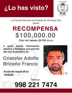 Fiscalía de Quintana Roo ofrece recompensa para hallar a 12 desaparecidos
