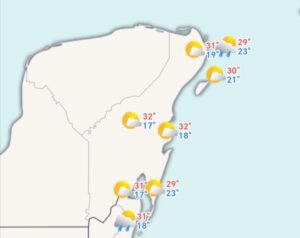 Clima en Cancún y Quintana Roo: Lluvias aisladadas