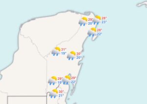Clima hoy en Cancún y Quintana Roo: Parcialmente nublado 