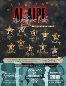 Concierto “AL AIRE” reunirá a artistas el 23 de noviembre para apoyar el tratamiento de Sergio Cárdenas