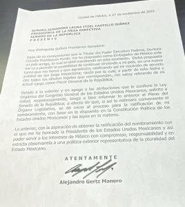 Renuncia Alejandro Gertz Manero a la FGR para ser embajador 