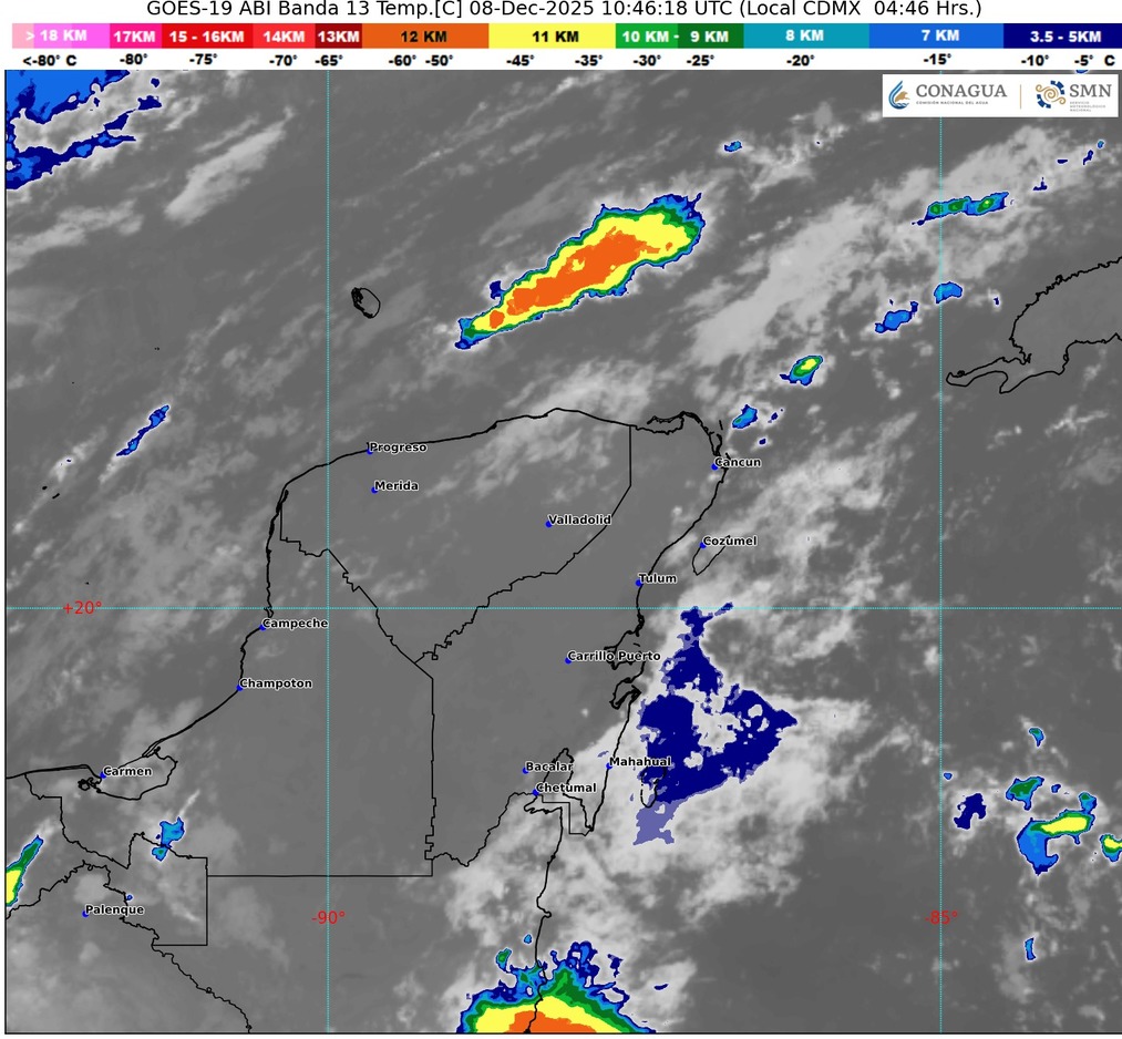 Clima hoy en Cancún y Quintana Roo: Cielo medio nublado a nublado durante el día 4 Clima hoy en Cancún y Quintana Roo: Cielo medio nublado a nublado durante el día