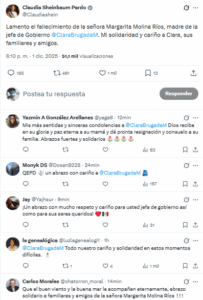 Muere madre de Clara Brugada, jefa de gobierno de CDMX